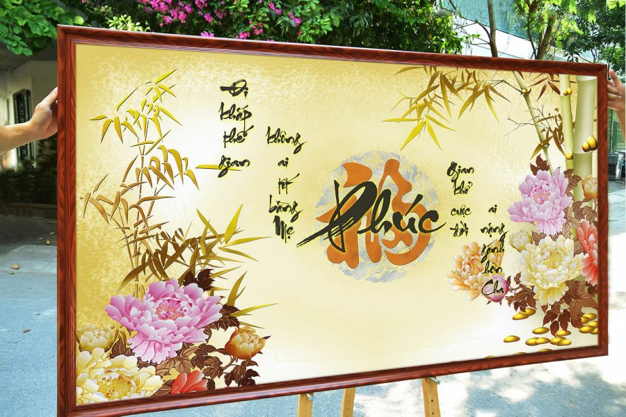 thu-phap-tl995-kt07-chat-luong-cao-mau-sac-net-ben-dep-phong-khach-sang-trong-phong-ngu-khung-tranh-van-go-9cm-wood-frame